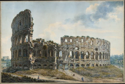 The Colosseum, Rome by Abraham Louis Rodolphe Ducros, drawing, 1760-1810