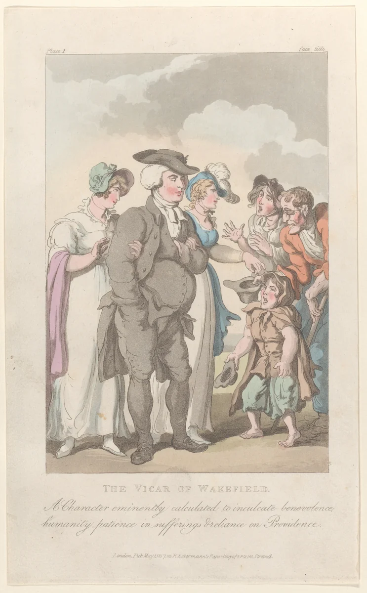 Frontispiece: The Vicar of Wakefield, from "The Vicar of Wakefield" by Thomas Rowlandson, print, 1817