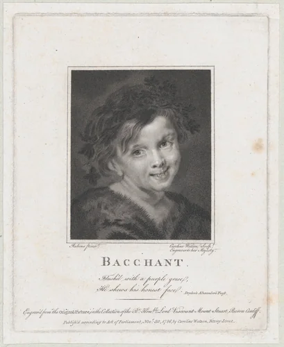 Young Bacchus by Caroline Watson, print, 1786