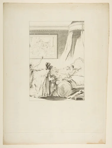 Le Gascon puni, from "Contes et nouvelles en vers par Jean de La Fontaine. A Paris, de l'imprimerie de P. Didot, l'an III de la République, 1795" by Louis Michel Halbou, print, 1790-1800