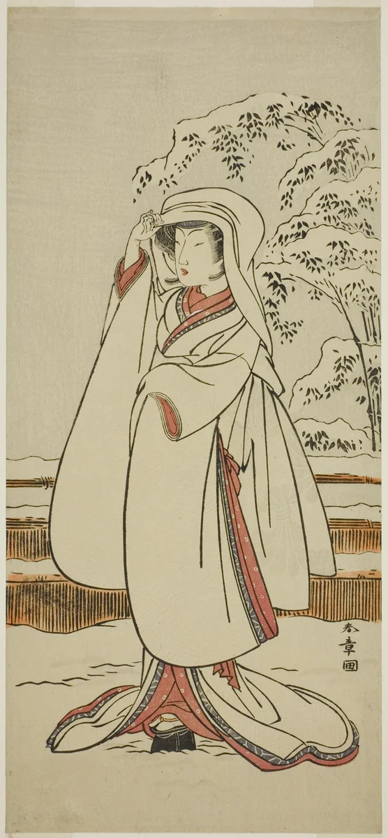 The Actor Segawa Tomisaburo I as the Heron Maiden (Sagi Musume) by Katsukawa Shunsho (勝川 春章), print, 1769-1779