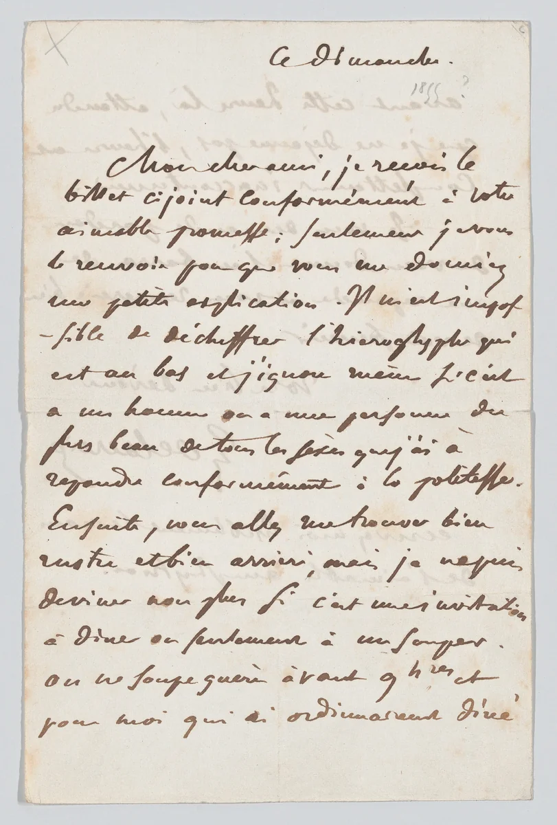 Letter to Théophile Gautier by Eugène Delacroix, other, 1847-1863