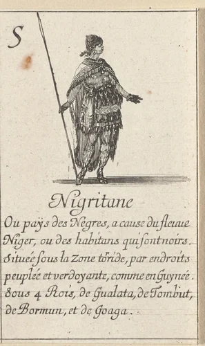 Vrouw uit Nigeria by Stefano della Bella, print, 1620-1664