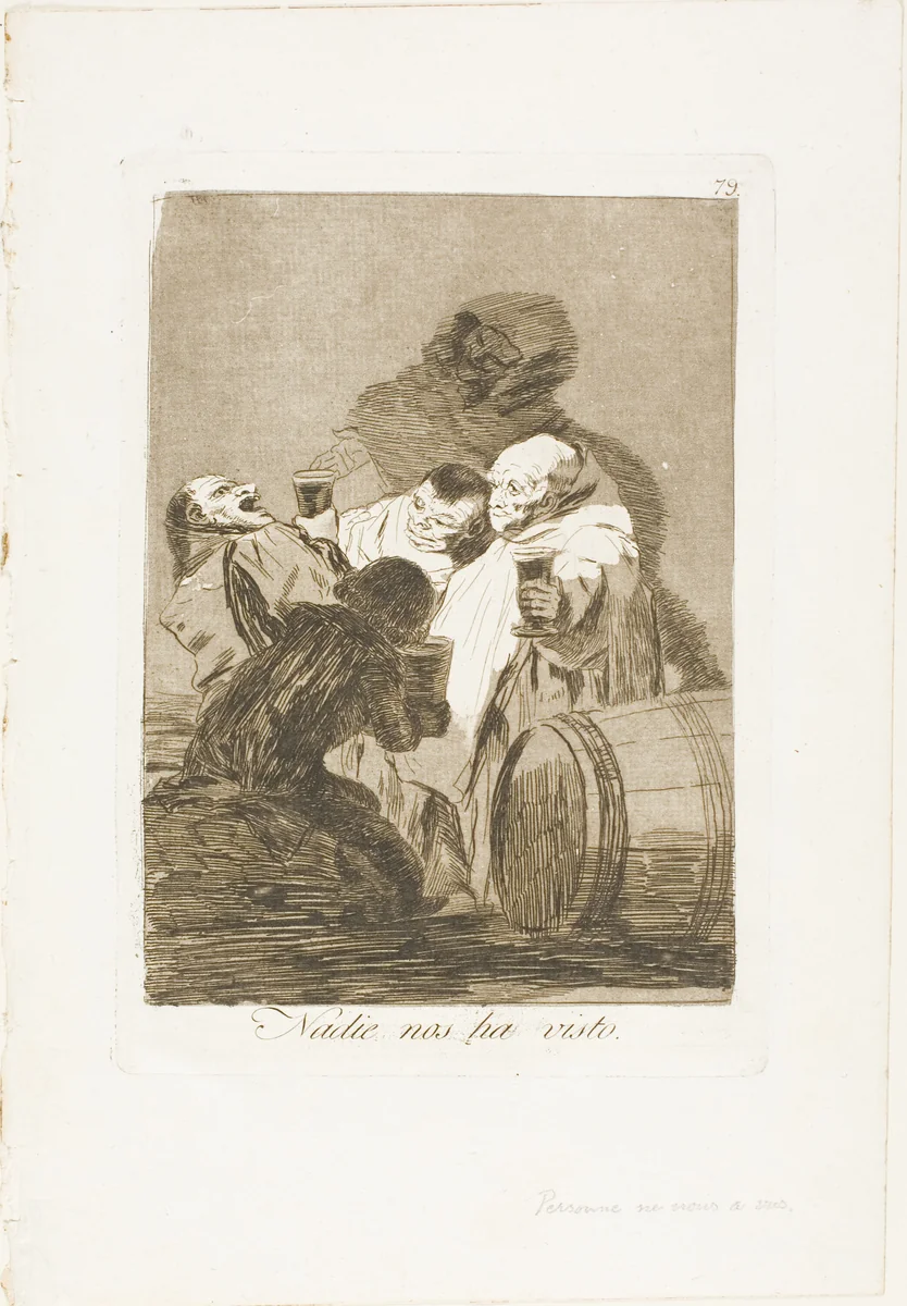 No One Has Seen Us, plate 79 from Los Caprichos by Francisco José de Goya, print, 1797-1799