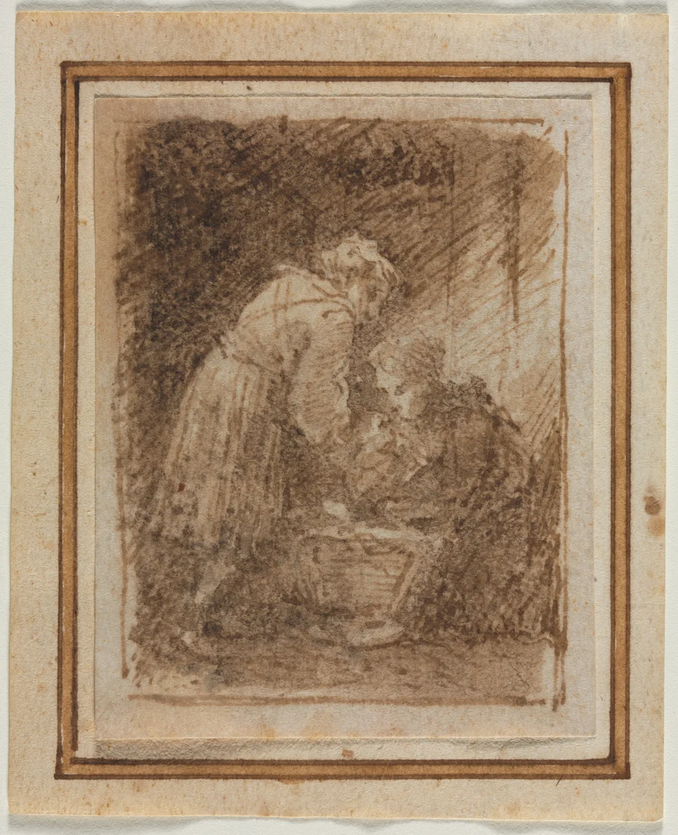 Holy Family by anonymous, drawing, 1600-1699