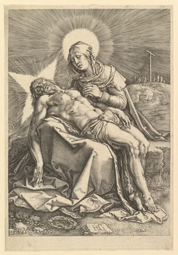 Pietà by Hendrick Goltzius, print, 1596