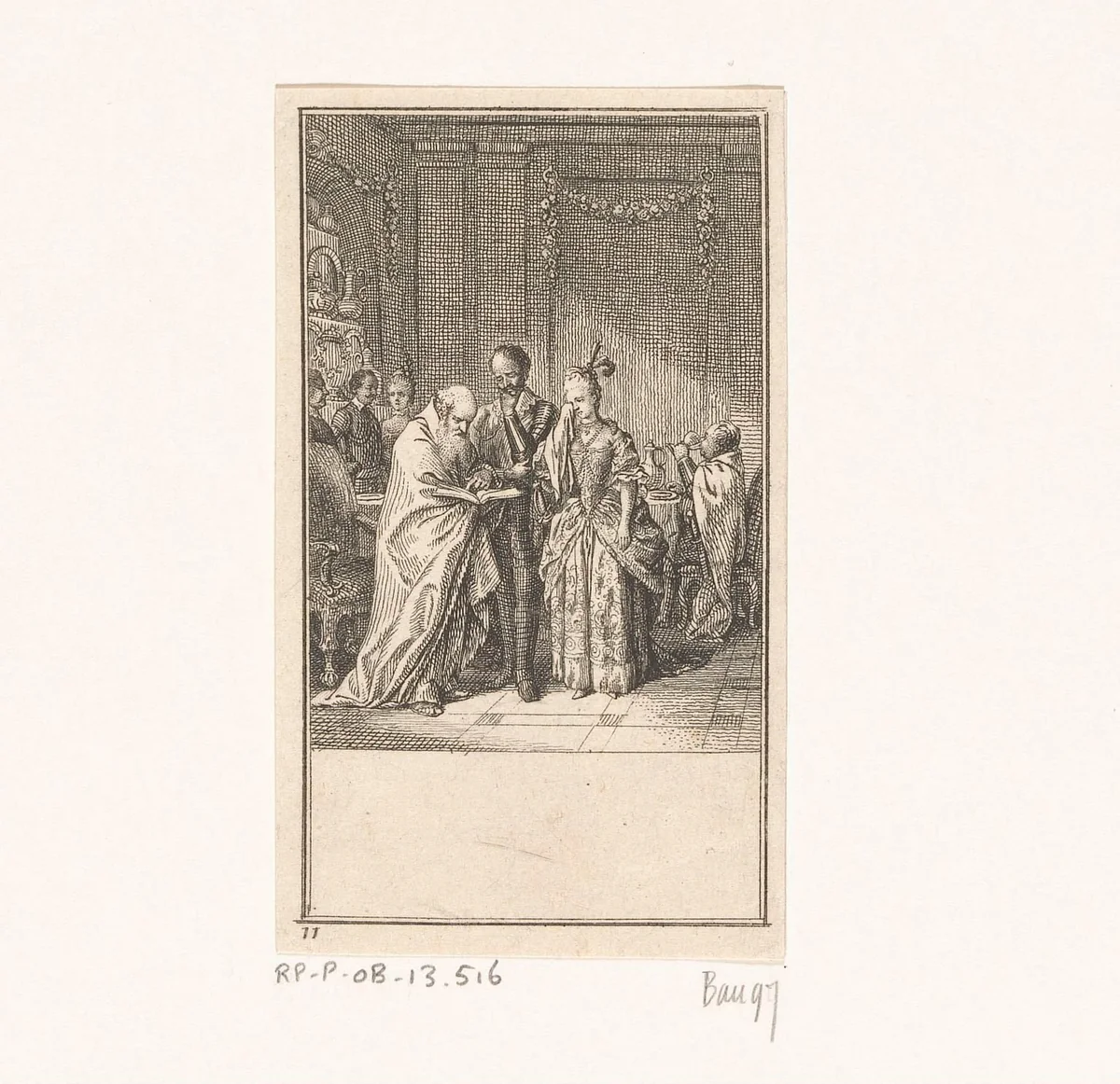 Don Quichot naast een huilende vrouw by Daniel Nikolaus Chodowiecki, print, 1770