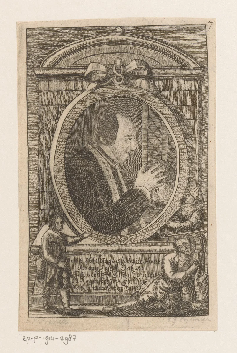 Portret van Johann Joseph Gassner by Johann Gottlieb Fridrich, print, 1767-1781
