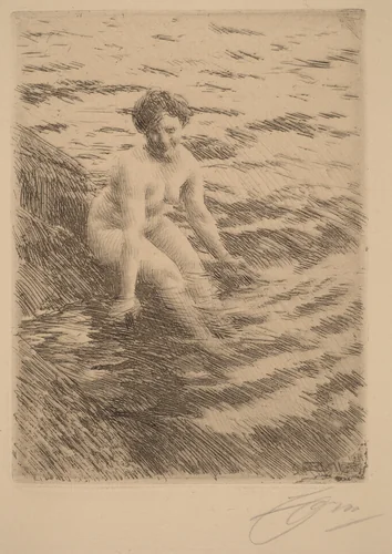 Wet by Anders Zorn, print, 1911