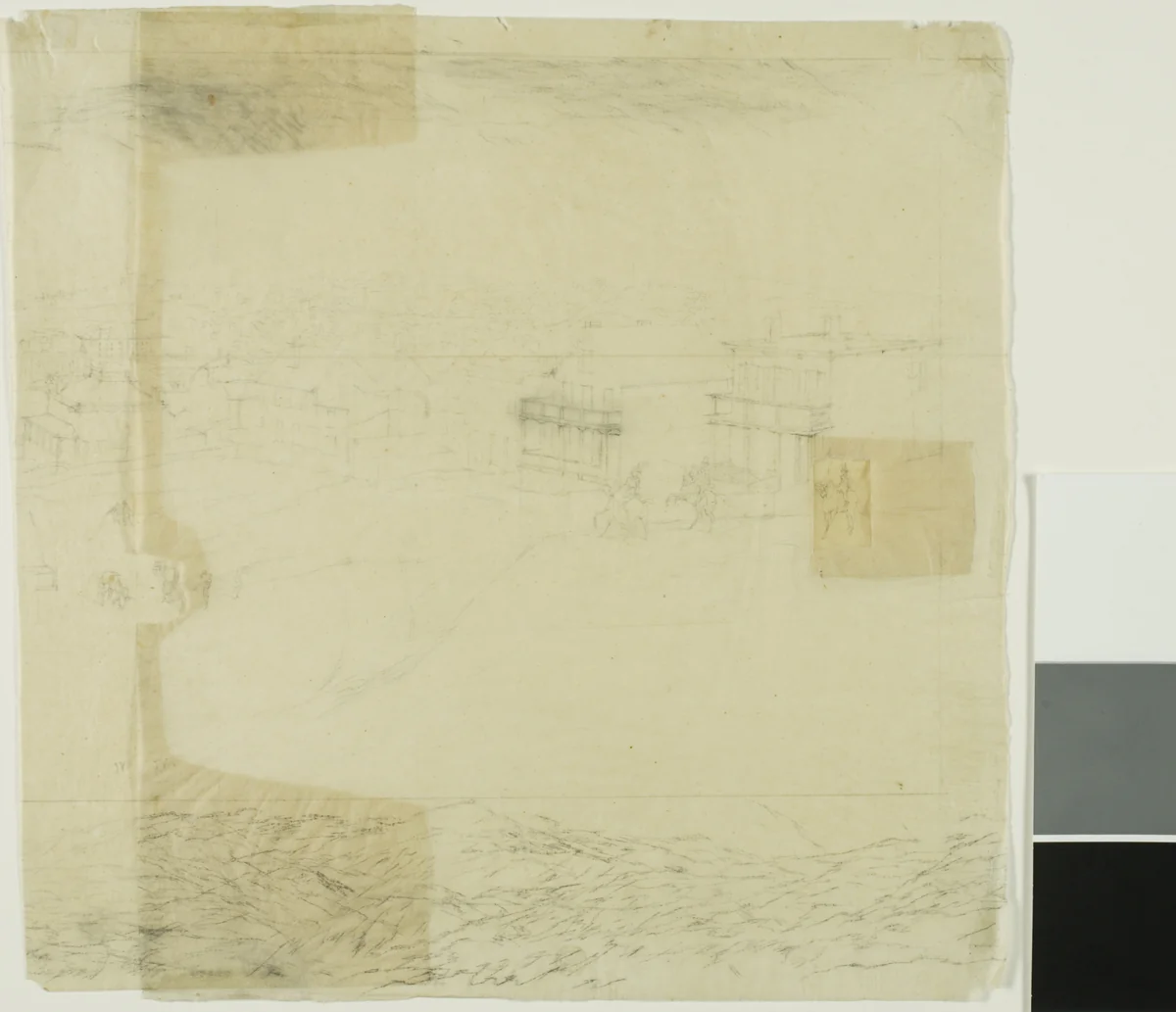 Study for San Francisco, far right section by Charles Meryon, drawing, 1855-1856