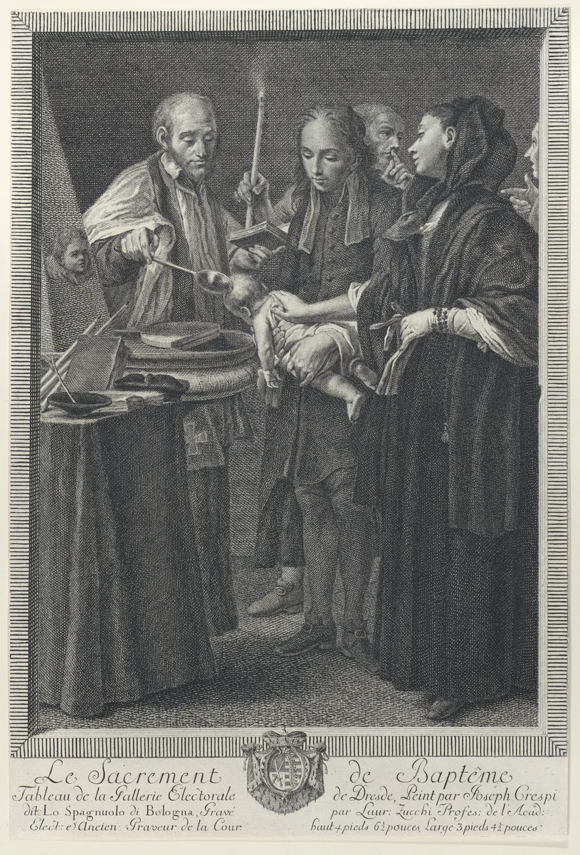 Baptism, from "The Seven Sacraments" by Lorenzo Zucchi, print, 1760-1770