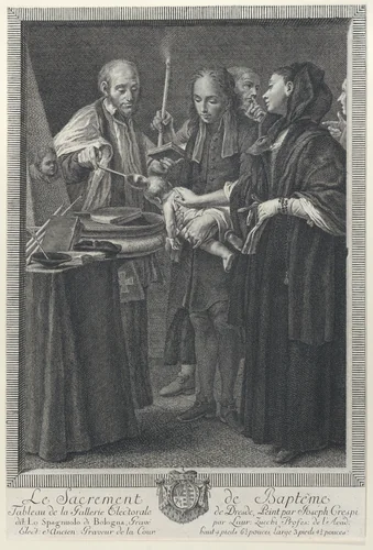 Baptism, from "The Seven Sacraments" by Lorenzo Zucchi, print, 1760-1770