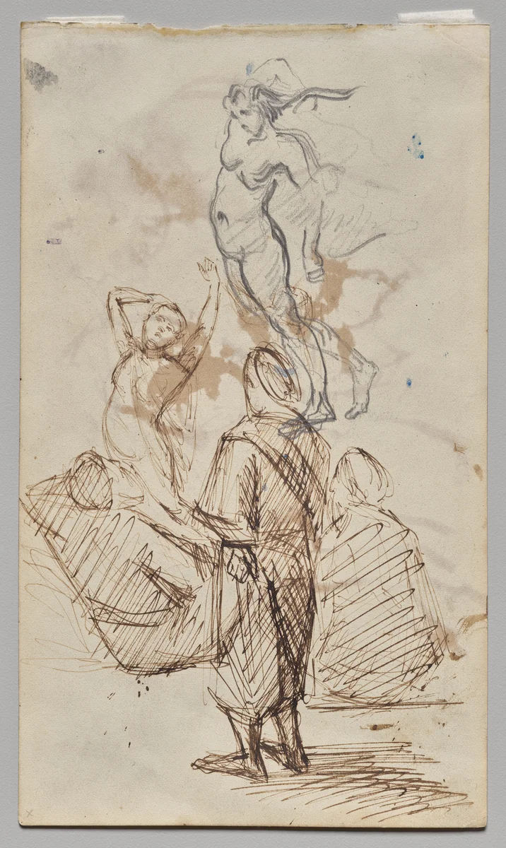 Sheet of Studies by Paul Cezanne, drawing, 1871-1876