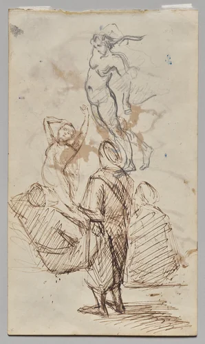 Sheet of Studies by Paul Cezanne, drawing, 1871-1876