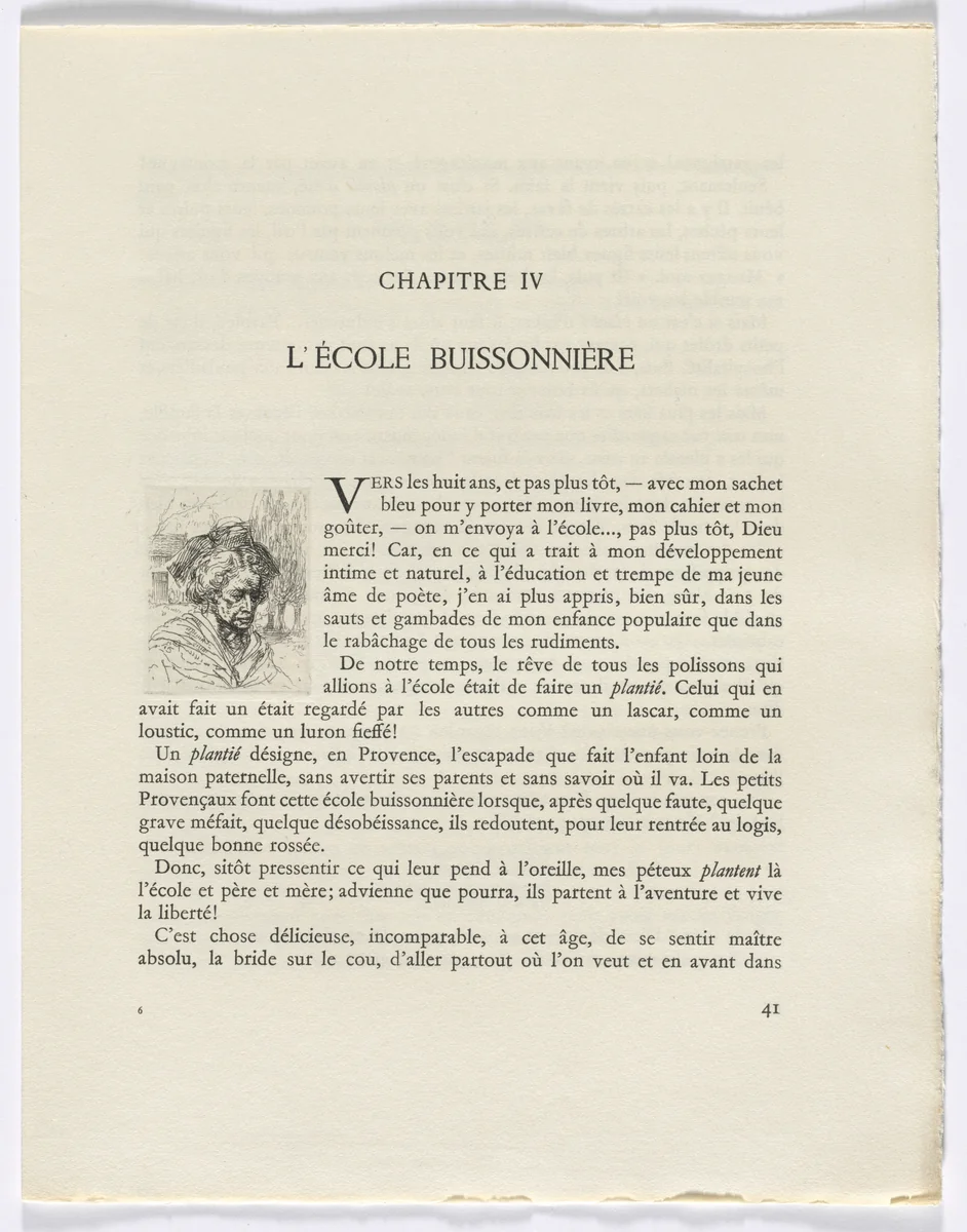 Frédéric Mistral: Mémoires et Recits by Frédéric Mistral: bust of a woman (page 41) DUPLICATE by Auguste Brouet, other, 1937