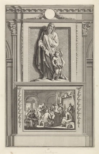 H. Pantenus van Alexandrië, kerkvader by Jan Luyken, print, 1698