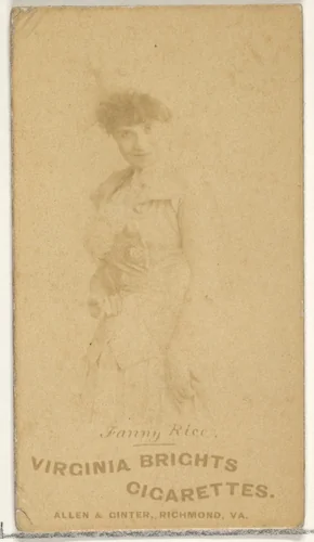 Fanny Rice, from the Actors and Actresses series (N45, Type 1) for Virginia Brights Cigarettes by Allen & Ginter, photograph, 1885-1891