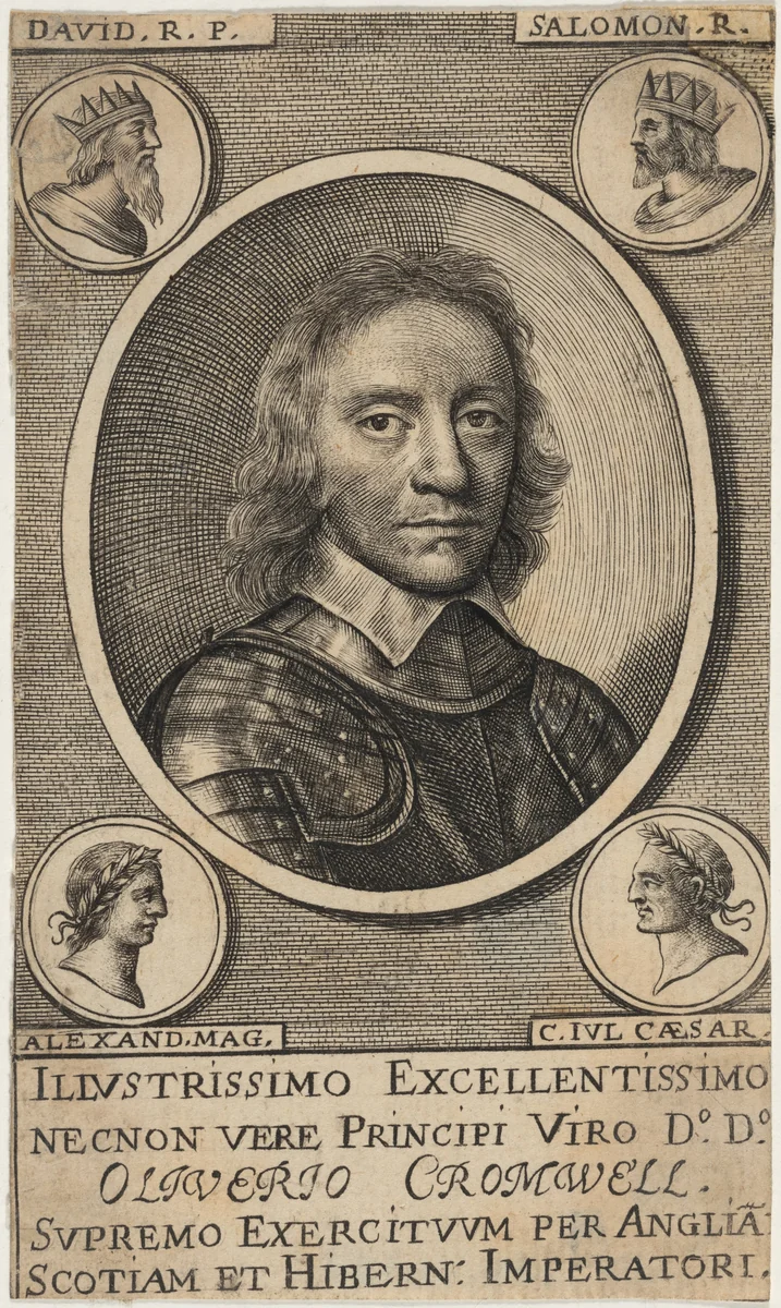 Oliver Cromwell by William Faithorne, print, 1654