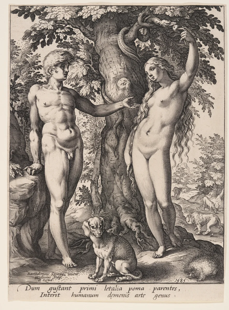 The Fall of Man by Hendrick Goltzius, print, 1585
