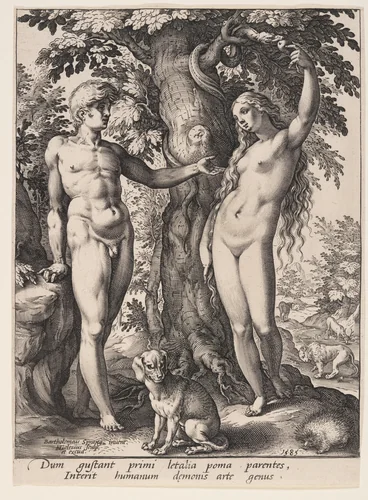 The Fall of Man by Hendrick Goltzius, print, 1585