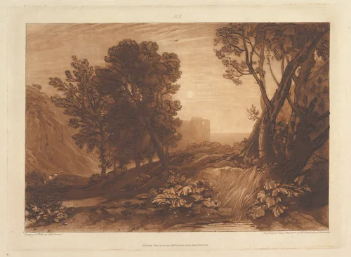 Solitude, or The Reading Magdalen, part XI, plate 53 from "Liber Studiorum" by Joseph Turner, print, 1814