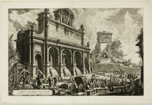 View of the Fountainhead of the Acqua Paola on Monte Aureo, from Views of Rome by Giovanni Battista Piranesi, print, 1750-1759
