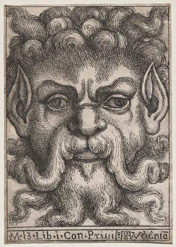 Grotesque Masks: Mask 13, Book I by Aloisio Giovannoli, print, 1605-1615