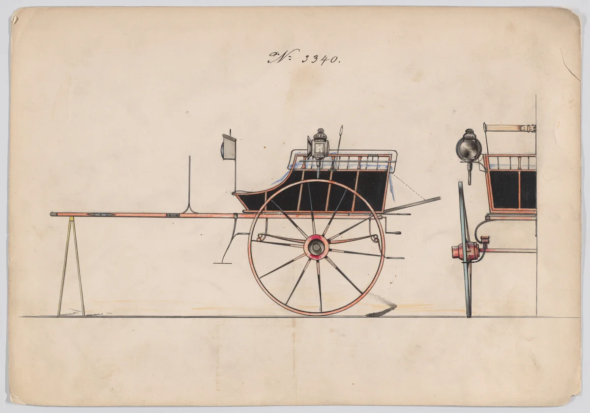 White Chapel Cart # 3340 by Brewster & Co., drawing, 1877