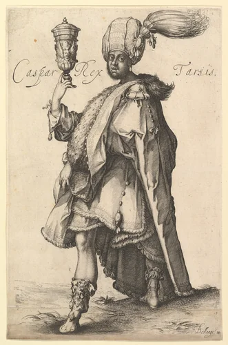 Caspar, after Three Magi series by Jacques Bellange by Matthäus Merian, print, 1610-1620