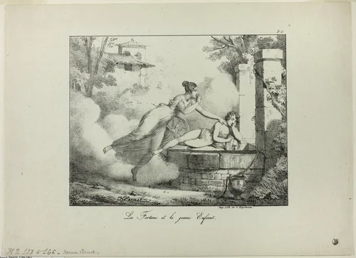Fortune and the Young Child by Horace Vernet, print, 1818
