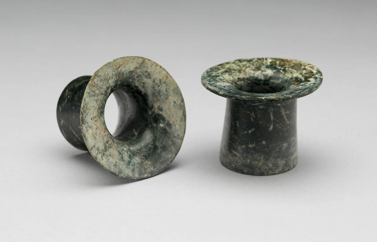 Pair of Ear Spools by Classic Maya, sculpture, 250-900