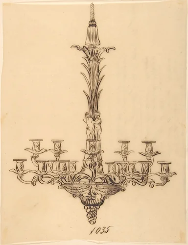 Designs for a Chandelier by anonymous, drawing, 1800-1899