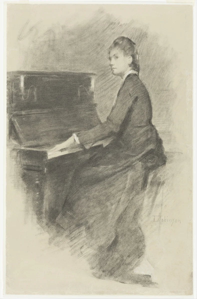At the Piano by Theodore Robinson, artwork, 1884-1887