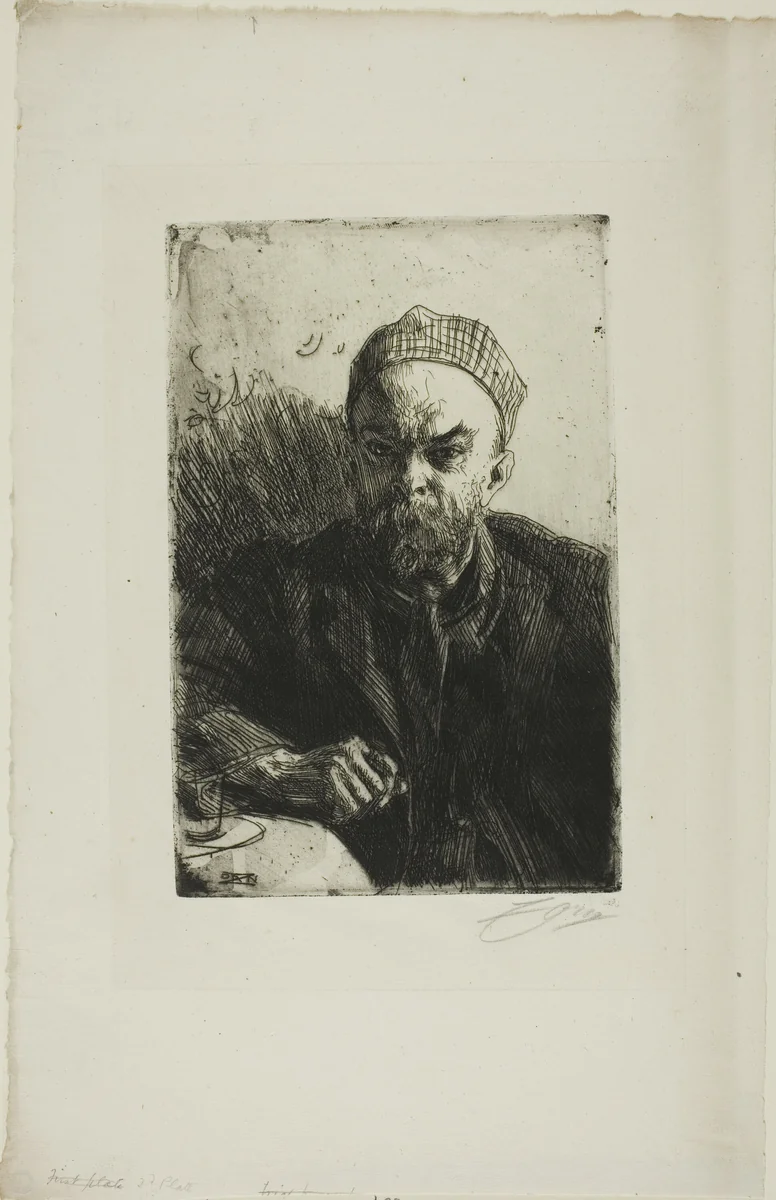 Paul Verlaine I by Anders Zorn, print, 1895