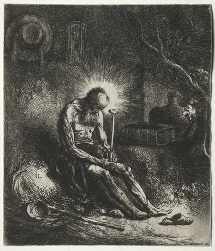 St. Jerome by Jan Lievens, print, 1626-1641