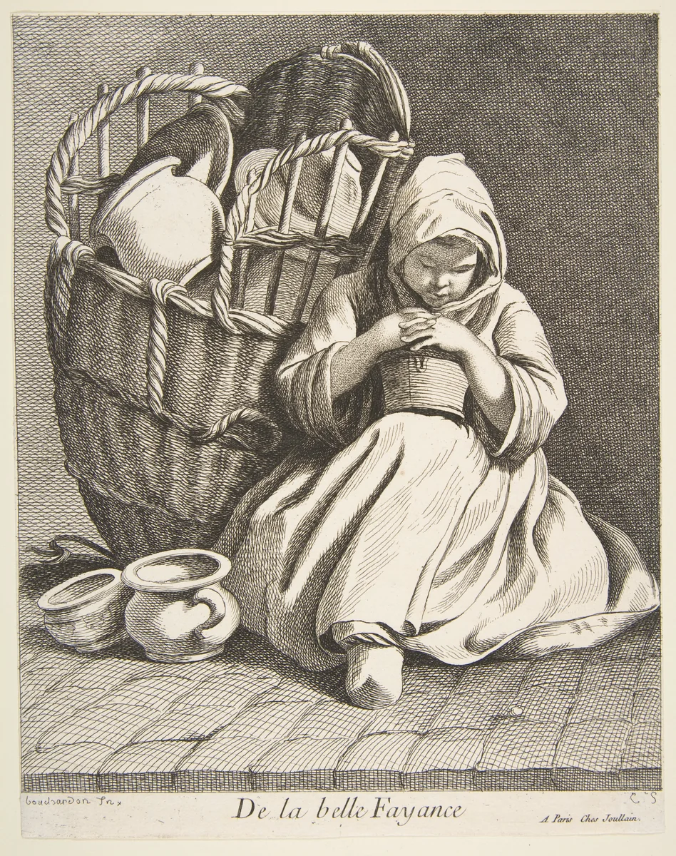 Pottery Peddler by Anne Claude Philippe de Tubières, print, 1738