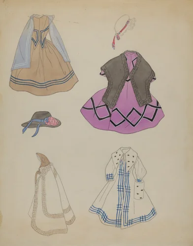 Doll and Wardrobe by Mina Lowry, index of american design, 1936