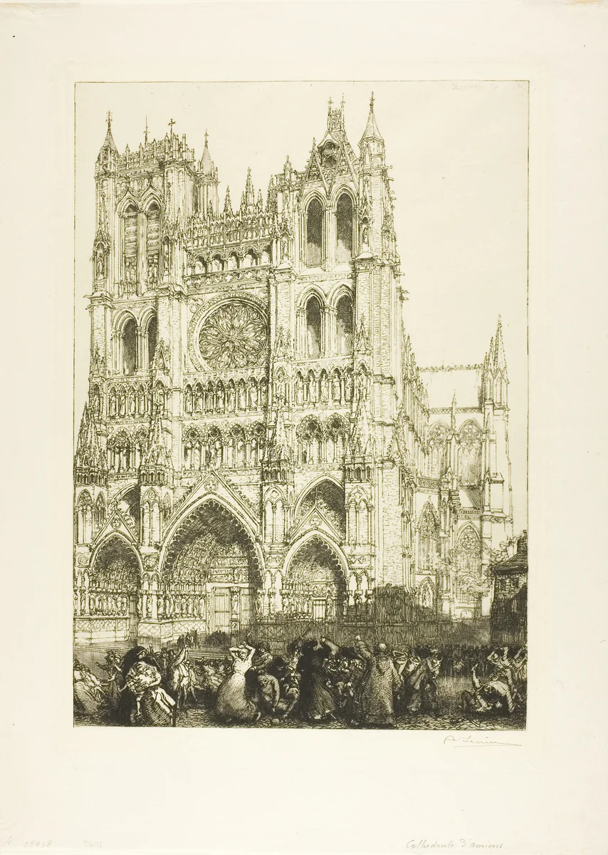 Amiens Cathedral by Louis Auguste Lepère, print, 1907