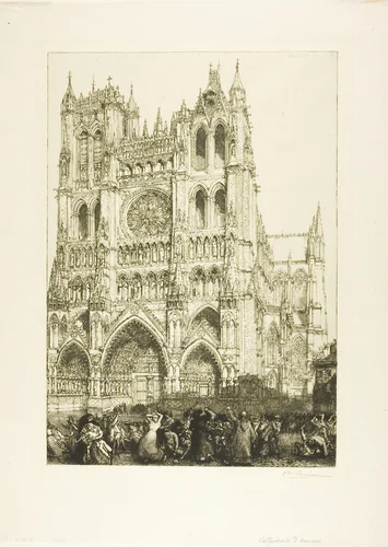 Amiens Cathedral by Louis Auguste Lepère, print, 1907