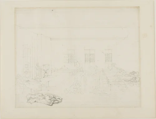 Study for Bridewell Prison, Women's Side, from Microcosm of London by Augustus Charles Pugin
Thomas Rowlandson, drawing, 1807-1808