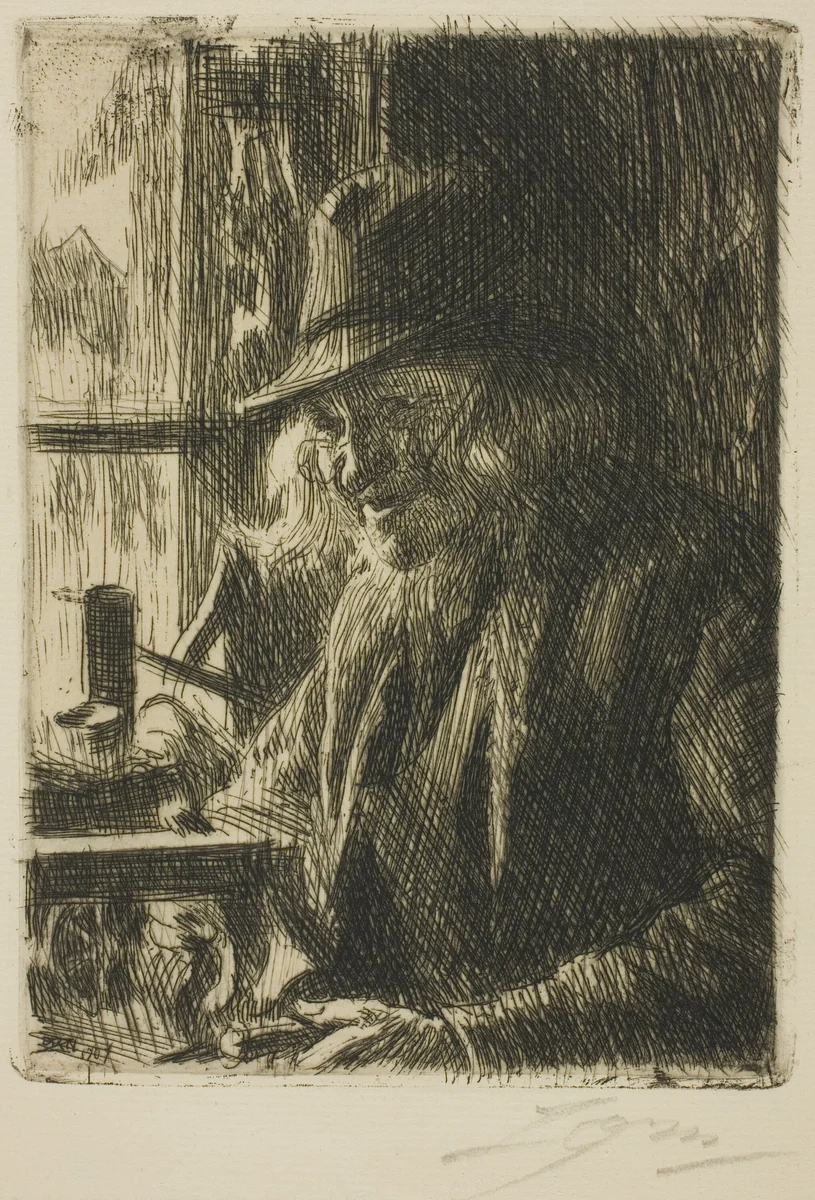 Bosl Anders, Clockmaker at Mora by Anders Zorn, print, 1907