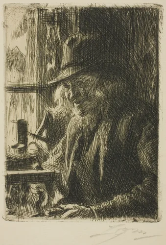 Bosl Anders, Clockmaker at Mora by Anders Zorn, print, 1907