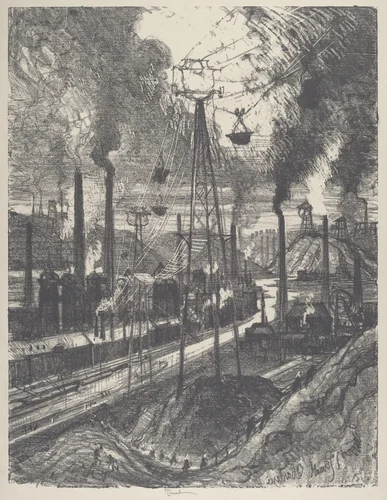 The Travellers, Charleroi by Joseph Pennell, print, 1911