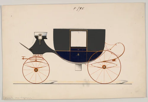 Coach #798 by Brewster & Co., drawing, 1865-1875