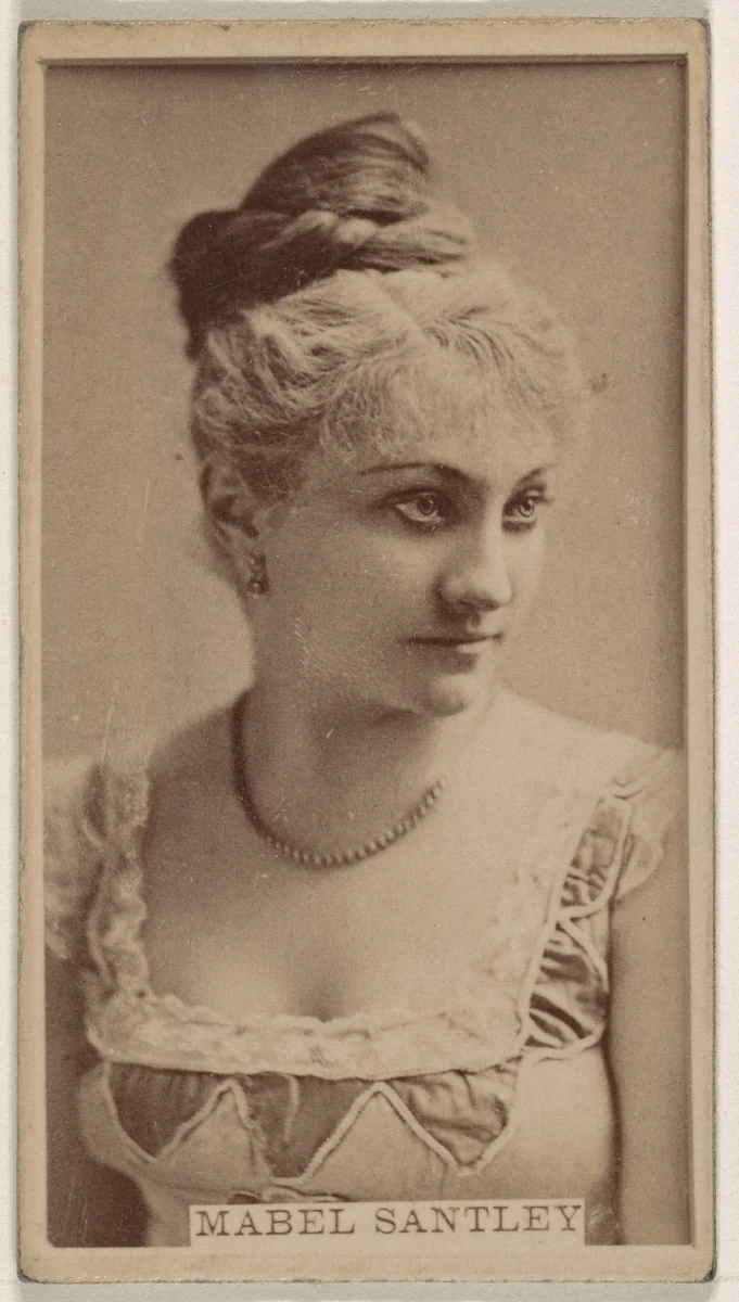 Mabel Santley, from the Actresses series (N245) issued by Kinney Brothers to promote Sweet Caporal Cigarettes by Kinney Brothers Tobacco Company, photograph, 1890