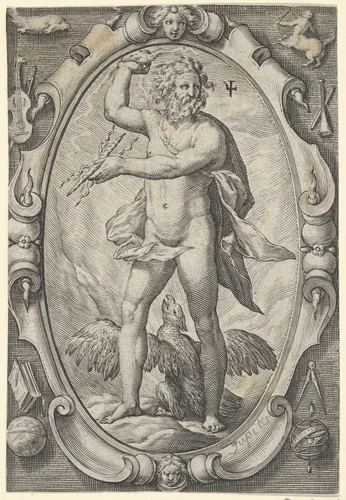 Jupiter, from "The Planets" by Jacob Matham, print, 1592-1602