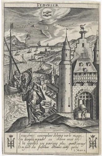 Februari by Jan Gerritsz Swelinck, print, 1624-1645
