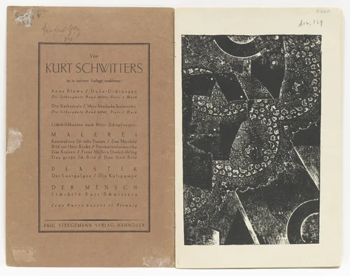 Plate (folio 1) from Die Kathedrale (Die Silbergäule, vol. 41/42) by Kurt Schwitters, illustrated book, 1920