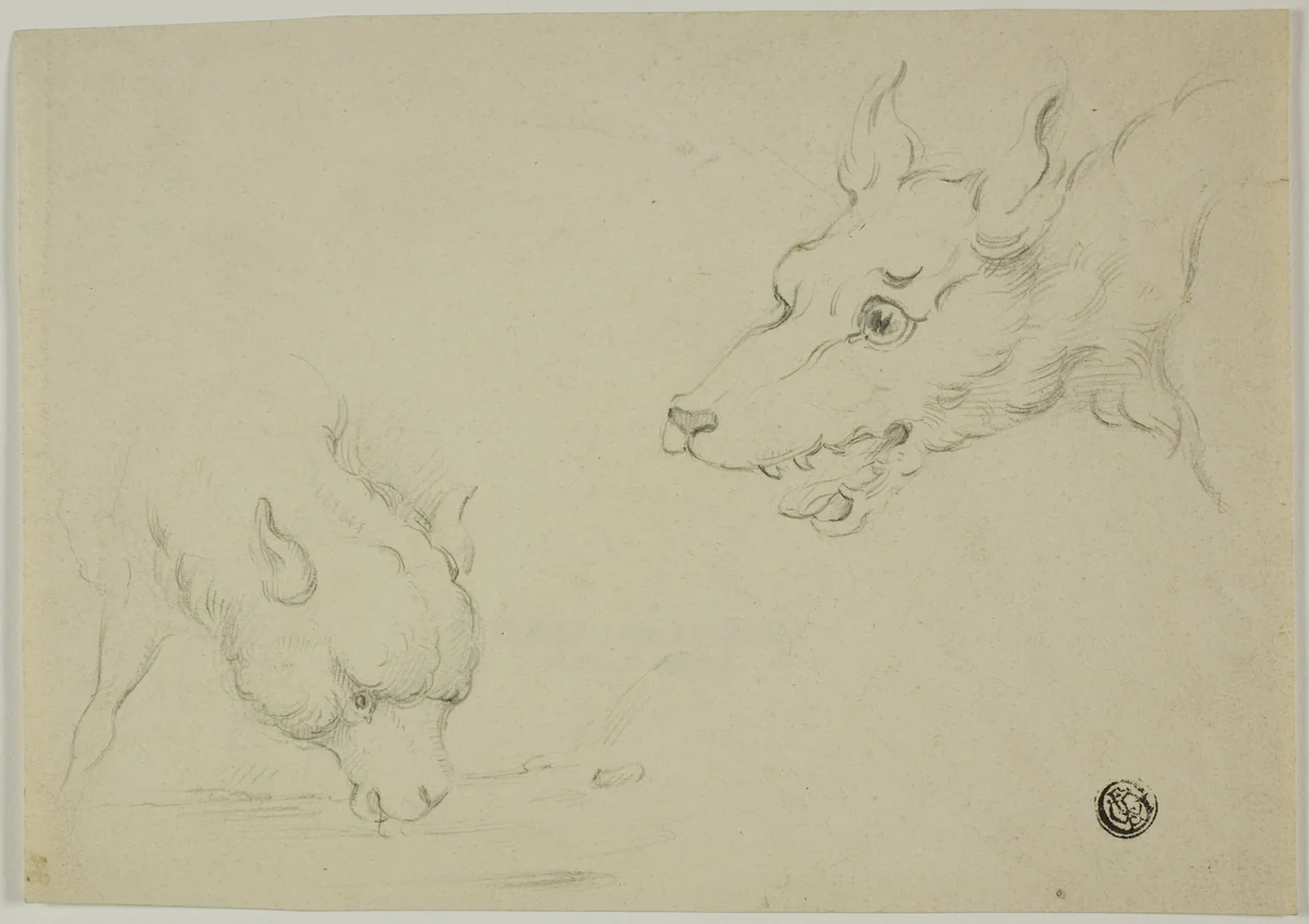 Wolf and Lamb by Unknown Artist, drawing, 1800-1899