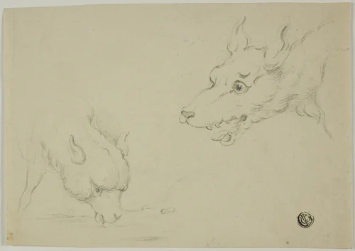 Wolf and Lamb by Unknown Artist, drawing, 1800-1899